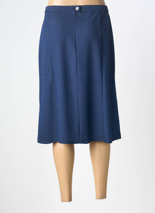 Jupe mi-longue coupe droite bleu GUY DUBOUIS femme