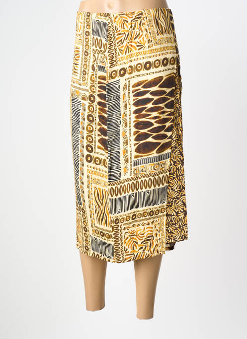 Jupe mi-longue coupe droite jaune PAUL BRIAL femme