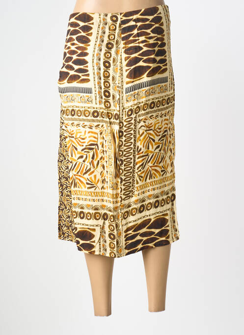 Jupe mi-longue coupe droite jaune PAUL BRIAL femme