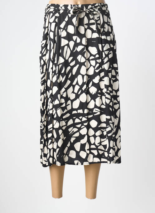 Jupe mi-longue coupe droite noir GRIFFON femme