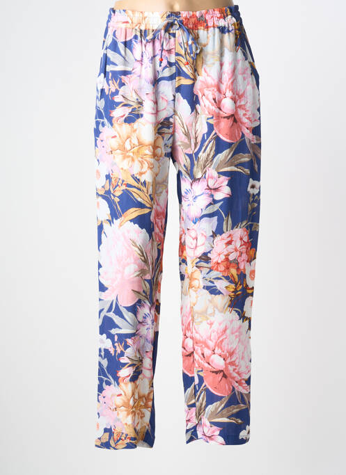 Pantalon droit taille élastique taille normale bleu DERHY femme