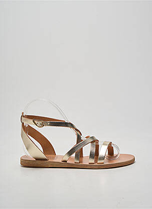 Sandales/nu pieds tissage satiné talon plat jusqu'à 3cm or ANCIENT GREEK SANDALS femme