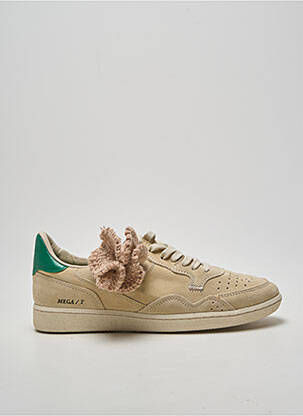 Baskets bout rond talon plat jusqu'à 3cm beige HIDNANDER femme