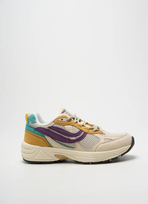 Baskets bout rond talon de 4 à 6cm beige GENESIS femme