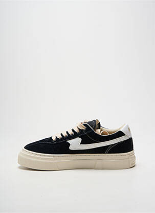 Baskets bout rond talon plat jusqu'à 3cm noir STEPNEY WORKERS CLUB femme