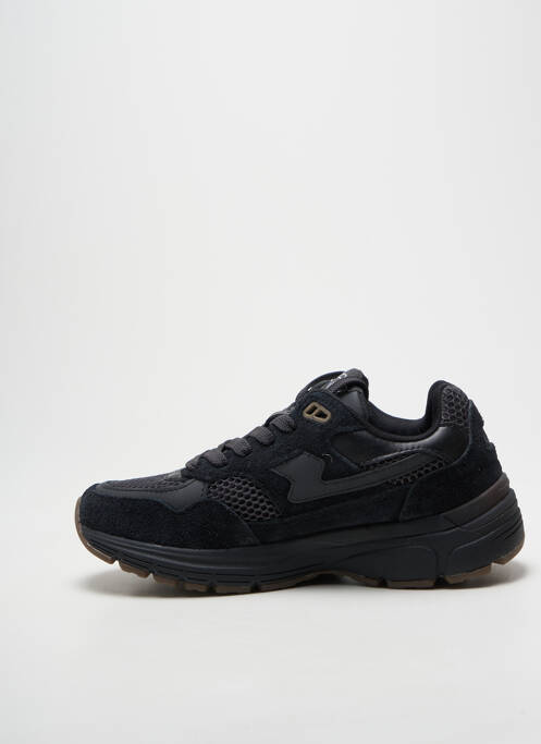 Baskets bout rond talon plat jusqu'à 3cm noir STEPNEY WORKERS CLUB femme