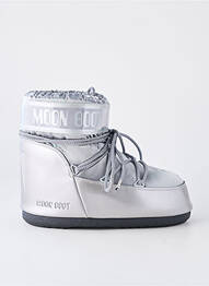 Bottines/boots tissage satiné talon plat jusqu'à 3cm argent MOON BOOT femme