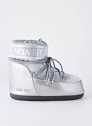 Bottines/boots tissage satiné talon plat jusqu'à 3cm argent MOON BOOT femme