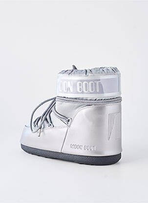 Bottines/boots tissage satiné talon plat jusqu'à 3cm argent MOON BOOT femme