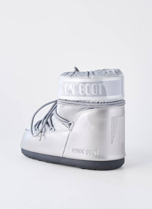 Bottines/boots tissage satiné talon plat jusqu'à 3cm argent MOON BOOT femme