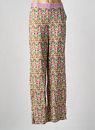 Pantalon droit tissage crêpe taille normale violet GEISHA femme