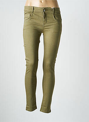 Jeans skinny stretch taille basse vert LES P'TITES BOMBES femme