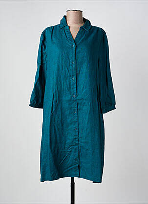 Robe mi-longue manches 3/4 manches 3/4 vert CECIL femme