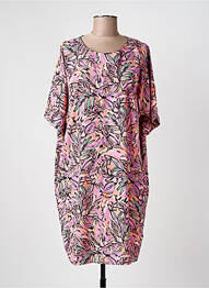 Robe mi-longue coupe fluide manches courtes rose MOLLY BRACKEN femme