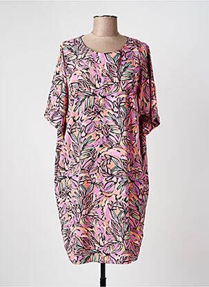 Robe mi-longue coupe fluide manches courtes rose MOLLY BRACKEN femme