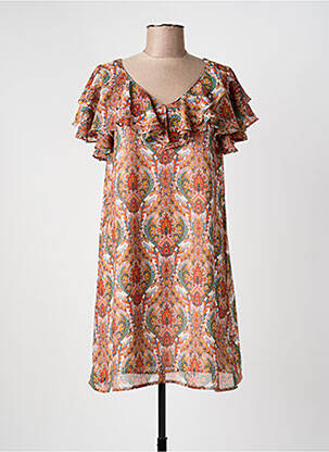 Robe courte manches courtes manches courtes orange MOLLY BRACKEN femme