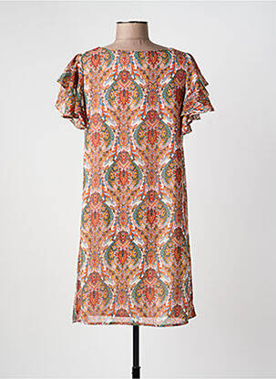 Robe courte manches courtes manches courtes orange MOLLY BRACKEN femme