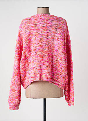 Pull tissage chiné manches longues rose LILI SIDONIO femme