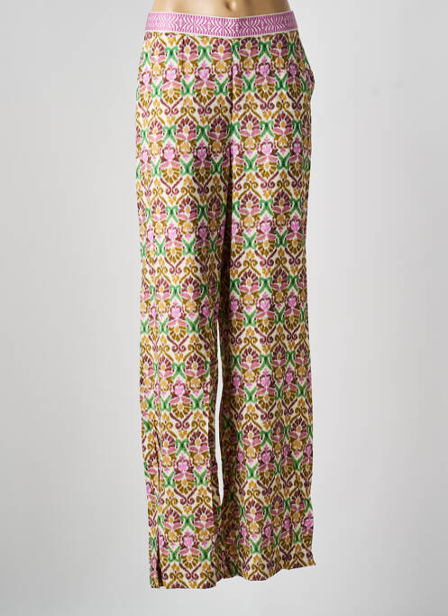 Pantalon droit tissage crêpe taille normale violet GEISHA femme