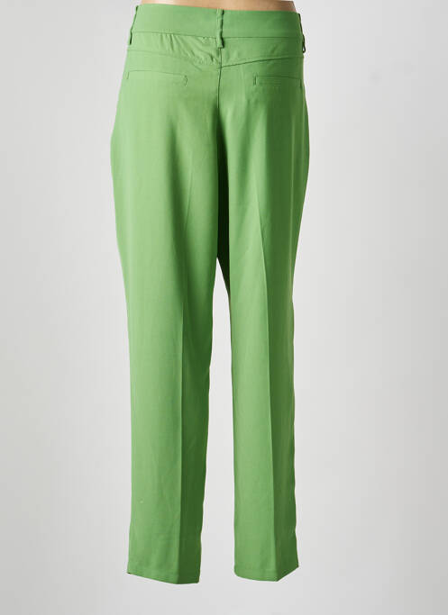 Pantalon chino fermeture zippée sous rabat avec crochet taille haute vert CREAM femme