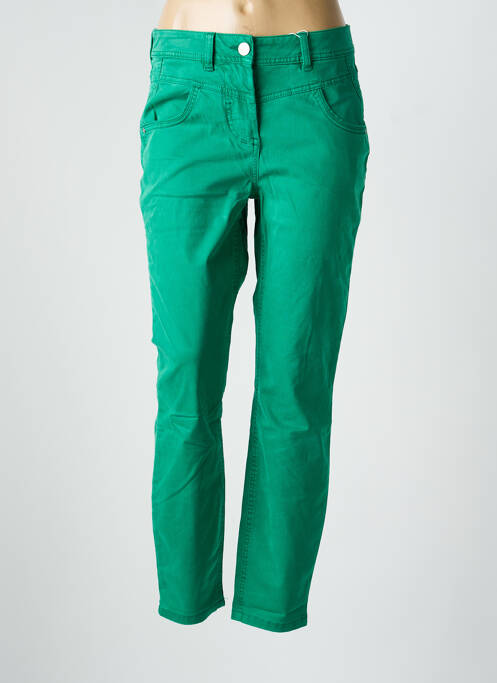 Pantalon slim tissage popeline taille normale vert CECIL femme