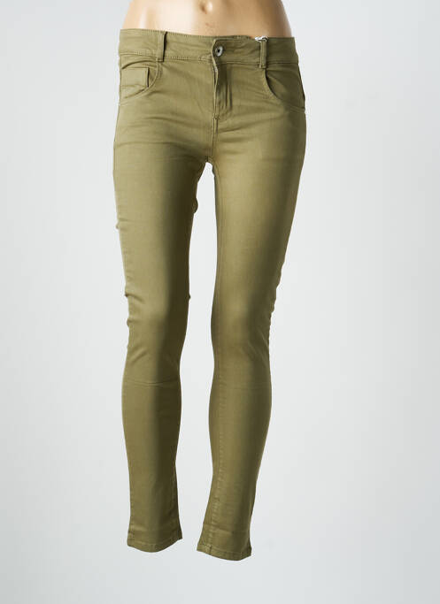Jeans skinny stretch taille basse vert LES P'TITES BOMBES femme