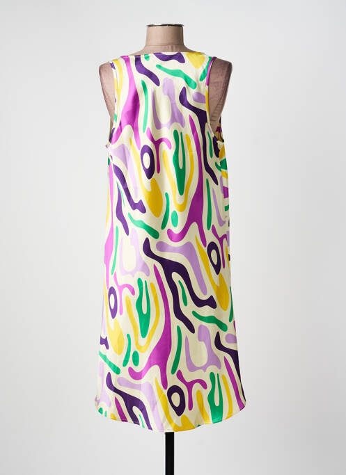 Robe mi-longue coupe fluide sans manche jaune LES P'TITES BOMBES femme