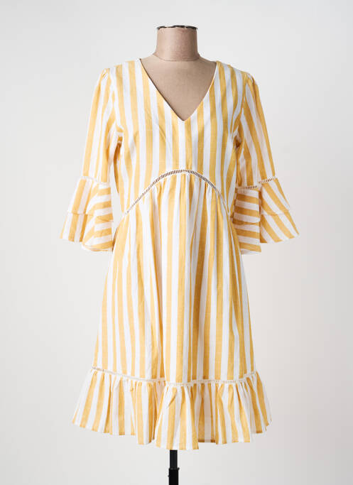 Robe mi-longue manches 3/4 manches 3/4 beige MOLLY BRACKEN femme