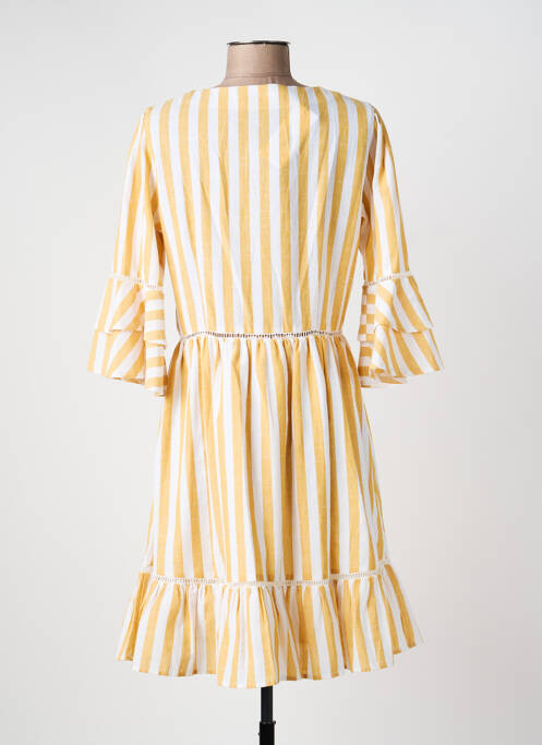 Robe mi-longue manches 3/4 manches 3/4 beige MOLLY BRACKEN femme