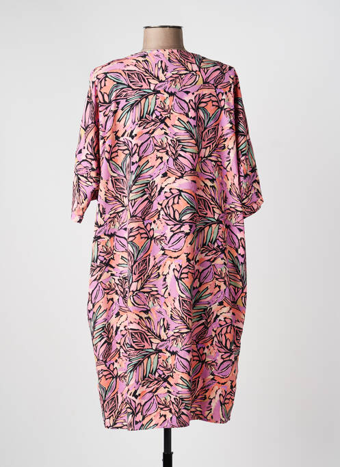Robe mi-longue coupe fluide manches courtes rose MOLLY BRACKEN femme