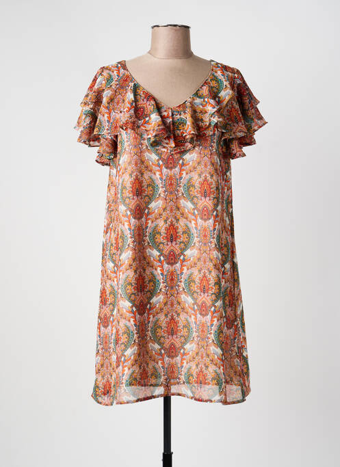 Robe courte manches courtes manches courtes orange MOLLY BRACKEN femme