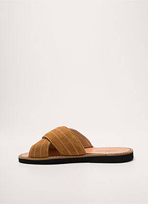 Mules/sabots chiquet talon plat jusqu'à 3cm marron MINORQUINES femme