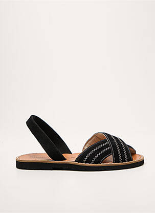 Sandales/nu pieds bout ouvert talon plat jusqu'à 3cm noir MINORQUINES femme