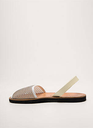 Sandales/nu pieds tissage satiné talon plat jusqu'à 3cm argent MINORQUINES femme