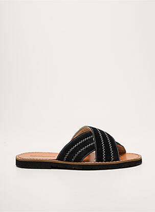 Mules/sabots chiquet talon plat jusqu'à 3cm noir MINORQUINES femme