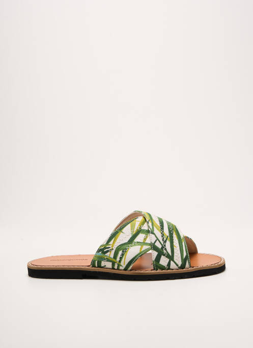 Mules/sabots chiquet talon plat jusqu'à 3cm vert MINORQUINES femme