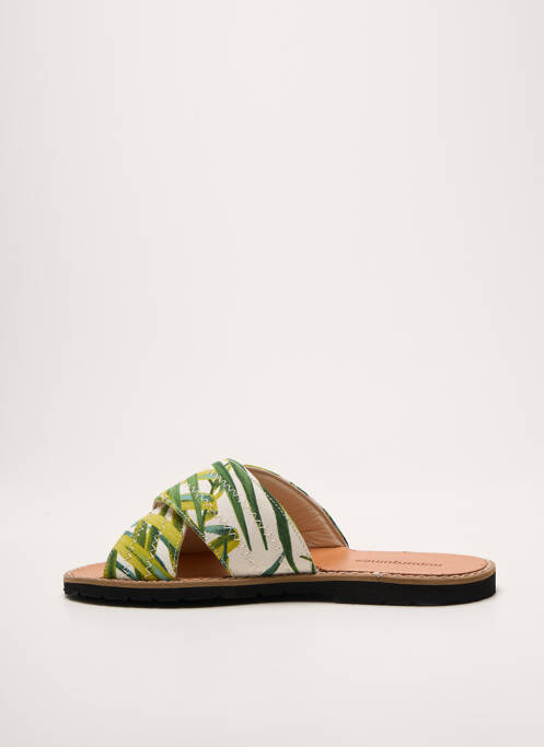 Mules/sabots chiquet talon plat jusqu'à 3cm vert MINORQUINES femme