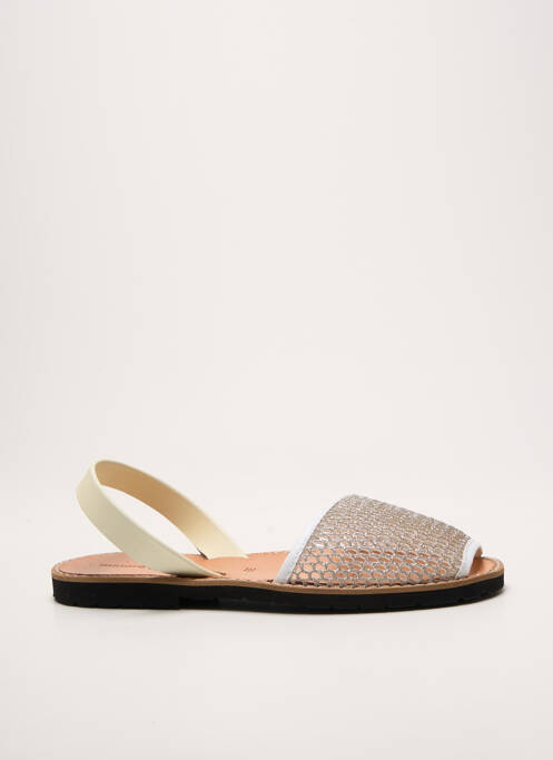 Sandales/nu pieds tissage satiné talon plat jusqu'à 3cm argent MINORQUINES femme