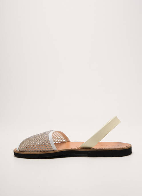 Sandales/nu pieds tissage satiné talon plat jusqu'à 3cm argent MINORQUINES femme