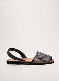 Sandales/nu pieds tissage satiné talon plat jusqu'à 3cm argent MINORQUINES femme