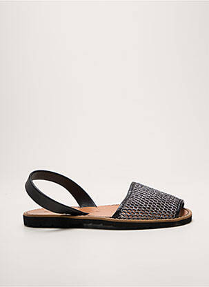 Sandales/nu pieds tissage satiné talon plat jusqu'à 3cm argent MINORQUINES femme