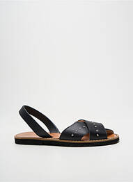 Sandales/nu pieds tissage satiné talon plat jusqu'à 3cm noir MINORQUINES femme