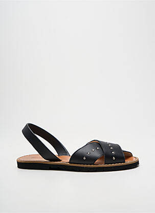 Sandales/nu pieds tissage satiné talon plat jusqu'à 3cm noir MINORQUINES femme