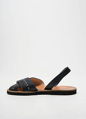 Sandales/nu pieds tissage satiné talon plat jusqu'à 3cm noir MINORQUINES femme