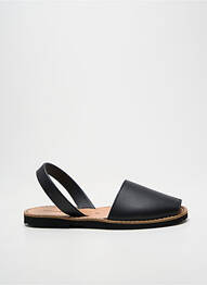 Sandales/nu pieds tissage satiné talon plat jusqu'à 3cm noir MINORQUINES femme