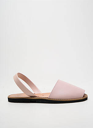 Sandales/nu pieds tissage satiné talon plat jusqu'à 3cm rose MINORQUINES femme