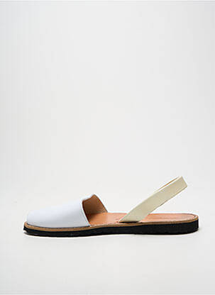Sandales/nu pieds tissage satiné talon plat jusqu'à 3cm blanc MINORQUINES femme