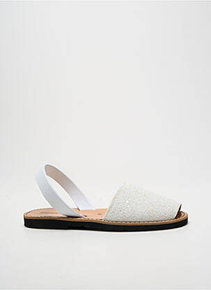 Sandales/nu pieds bout ouvert talon plat jusqu'à 3cm blanc MINORQUINES femme