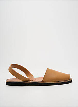 Sandales/nu pieds tissage satiné talon plat jusqu'à 3cm marron MINORQUINES femme