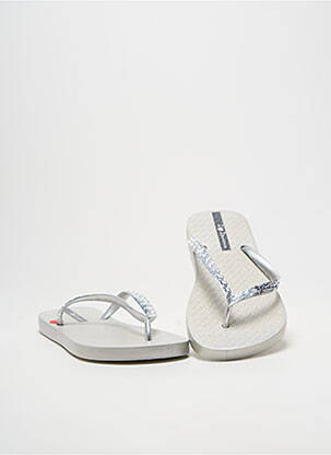 Tongs bout ouvert talon plat jusqu'à 3cm argent IPANEMA femme